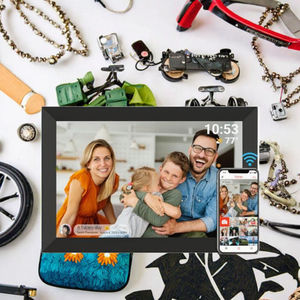 Nouveau <span class=keywords><strong>cadre</strong></span> photo numérique mural vidéo intelligent Wi-Fi de 10,1 pouces avec écran de sommeil en acrylique noir, prise en charge AVI/MP4/MP3, 32 Go - Product Image 1