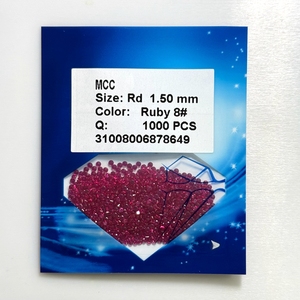 Nhiệt độ cao rực rỡ cắt tổng hợp màu đỏ <span class=keywords><strong>Ruby</strong></span> Corundum đá quý HQ đá quý 0.8-3mm tổng hợp màu hồng Corundum 2 #3 #5 #8 # <span class=keywords><strong>Ruby</strong></span> - Product Image 1