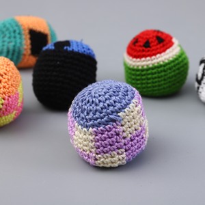 Customized <strong>Hacky</strong> Ball <strong>Sacks</strong> Assorted Colors Crochet Woven Kickball Soft Knitted Kick Balls Footbag - Product Image 5