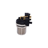 Conector ZL M12A-G12-W Automotriz en Ángulo Recto, Impermeable, Macho para PCB, Contactos de Latón Chapados en Oro para 3-17 Pines