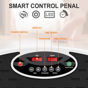 Mesin Latihan Pelat Getaran, Pijat Bergetar Seluruh Tubuh, untuk Latihan Rumah dan Membentuk dengan Pita Resistensi Loop, Jarak Jauh - Product Image 6