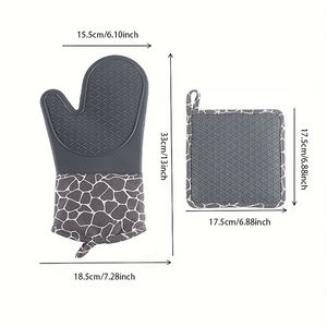 Silicone Oven Mitts and Pot Holders Sets, Heat Resistant Silicone Oven Mittens with Pads <strong>Potholders</strong> for <strong>Kitchen</strong> - Product Image 3