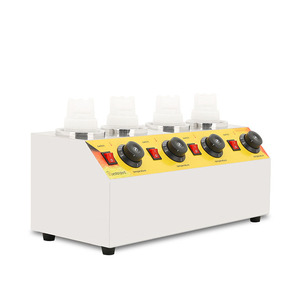 Calentador de Mermelada Comercial NP-310(4) Calentador Eléctrico de Cuatro Botellas para Salsas de Chocolate, Tortilla Chips, Queso y Barras de Aperitivos - Product Image 4