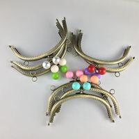 16.5CM Arc Perle Bonbons Perle Bronze Fermoir En Métal pour Sac À Main À Coudre À La Main Cadre pour Sacs Avec Double Accrocher Anneaux Petit En Gros
