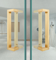 Poignée de porte carrée en acier inoxydable 304 Condibe à double face en verre