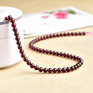 Manik-manik <span class=keywords><strong>Garnet</strong></span> Merah Bulat untuk Pembuatan Perhiasan, Lubang <span class=keywords><strong>Garnet</strong></span> 25 Batu Alami 4/6/8/10/12MM Batu Permata 1 Untai 15.5 Inci 1.5MM - Product Image 6