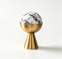 Brûleur d'encens en marbre Calacatta Viola naturel, brûleur de Bakhoor Oud en pierre de luxe pour la décoration de table à la maison