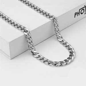 남자의 스테인레스 스틸 NK 체인 쿠바 목걸이 여자의 티타늄 스틸 초커 유럽 미국 힙합 DIY 쥬얼리 트렌디 - Product Image 2
