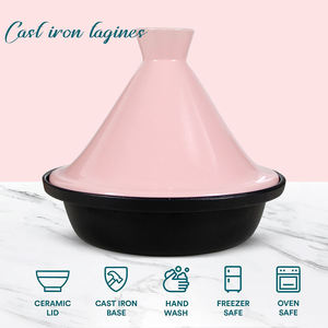 <span class=keywords><strong>Tajine</strong></span> <span class=keywords><strong>en</strong></span> <span class=keywords><strong>fonte</strong></span> émaillée de 26 cm avec couvercle <span class=keywords><strong>en</strong></span> céramique, <span class=keywords><strong>plat</strong></span> marocain, ensemble de cuisson, fond <span class=keywords><strong>à</strong></span> induction - Product Image 1