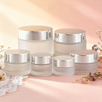 Vente chaude 1oz 2oz 8oz 100ml vide givré clair crème pour le visage baume à lèvres pot en verre conteneur avec couvercle pour cosmétique