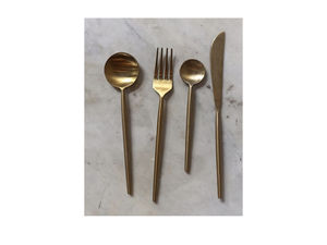 Juego de Cubiertos de Acero Inoxidable con Recubrimiento PVD Dorado de Lujo, Cubertería Moderna de Diseño para Hotel y Restaurante - Product Image 3