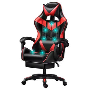 Chaise de jeu de course réglable en hauteur en gros, cuir synthétique, acier inoxydable, chaise pivotante pour joueurs d'ordinateur - Product Image 2