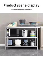 Meja Persiapan Makanan Heavy Duty dari Stainless Steel dengan Rak Penyimpanan