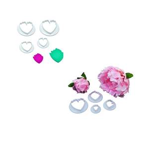 Lixsun 4 pièces/ensemble <span class=keywords><strong>pivoine</strong></span> fleurs Cutter Embosser Fondant outils gâteau Sugarcraft décoration piston Cutter ensembles timbre moule - Product Image 4