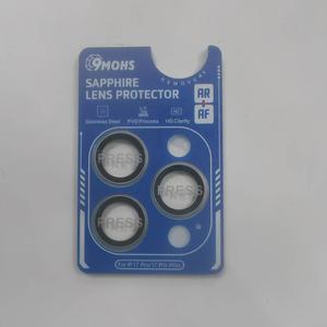 Protecteur d'objectif d'appareil photo en métal diamant 9H pierre précieuse bleue pour iPhone 17 Pro Max 16 15 14 13 12 Pro Plus <span class=keywords><strong>Film</strong></span> de protection d'objectif - Product Image 4