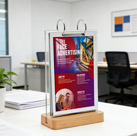 Support de menu portable moderne en acrylique épais A5, présentoir publicitaire de comptoir en verre poli pour magasin