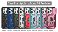 Étui de téléphone robuste avec protection coulissante pour appareil photo pour iPhone 16 15 14 13 12 11 Pro Max, antichoc avec béquille pour iPhone