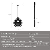 Lampe LED magnétique pliable 5-en-1 rechargeable pour lecture et maquillage avec anneau lumineux et lumière d'appoint magnétique MagSafe pour téléphone