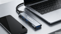 Hub USB en alliage d'aluminium pas cher, 5 ports USB 3.0, lecteur de carte TF/Micro SD, accessoires informatiques, charge de téléphone portable, pas de prise requise