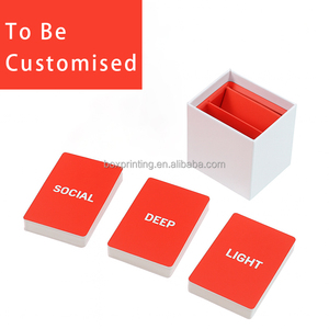 Fabricant d'impression personnalisée Carte de jeu 100-150 Boisson Communication Question Cartes de vérité Papier blanc et rouge avec boîte de 2 pièces - Product Image 1