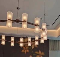 Lustre rond en cristal LED de style nordique pour hôtel et restaurant, design luxueux, grand lustre d'intérieur