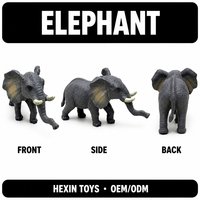 Figurine d'éléphant en PVC gris 31x8x15cm, jouet réaliste, éléphant de Safari, jouet éducatif, décoration de bureau pour enfants