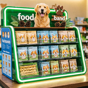 Exhibidor de Acrílico LED de 3 Niveles Personalizado de Fábrica, Exhibidor de Alimentos para Perros, Soporte de Exhibición para Golosinas para Mascotas - Product Image 4