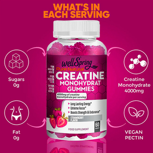 Complément alimentaire en gommes pour sportifs, créatine monohydrate, énergie naturelle pour la prise de poids, marque privée, pour les culturistes - Product Image 2