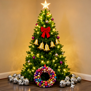 Guirlande <span class=keywords><strong>de</strong></span> Noël personnalisée, nouvelle, décorative, boule brillante, fleur, décoration murale, décoration <span class=keywords><strong>de</strong></span> porte, ornement festif, fabrication écologique - Product Image 5