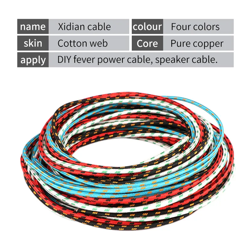 Good Quality Audio Cable OFC HIFI Cable Used To Connect RCA/banana Connector Multi - Strand Core Covered Multi - Color Mesh S