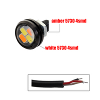 Feux de jour LED Eagle Eye pour voiture, 23 mm, 5730, 4 SMD, blanc jaune, lentille bicolore, clignotant, plaque lumineuse