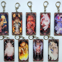 Breloques en acrylique personnalisées, porte-clés en acrylique transparent avec époxy pour la vente en gros