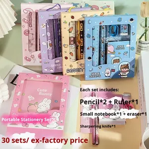 Ensemble d'art portable de 6 pièces de dessin animé pour les élèves du primaire papeterie de retour à l'école <span class=keywords><strong>maternelle</strong></span> ensemble de fournitures d'apprentissage - Product Image 3