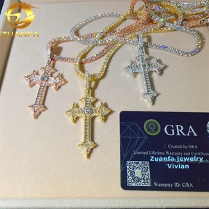 <span class=keywords><strong>Pendentif</strong></span> en argent sterling 925 <span class=keywords><strong>avec</strong></span> <span class=keywords><strong>diamant</strong></span> moissanite de couleur D VVS, croix hip hop, bijoux fins glacés, <span class=keywords><strong>pendentif</strong></span> en moissanite - Product Image 4