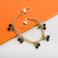 Schattig kersen tasbedeltje gouden kleur metalen ketting sleutelhanger Kawaii fruit tas hanger mode handtas accessoires groothandel op maat