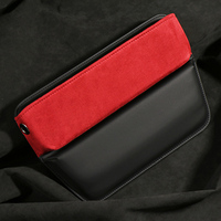 Boîte de rangement de luxe en suède rouge pour voiture, organisateur multifonctionnel pour l'espace entre les sièges, étui de rangement 8052 #