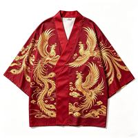 Robe kimono unisexe, imprimé floral de luxe, ensemble de pyjama respirant grande taille avec Obi HAPPI