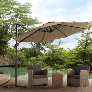 Sombrilla de <span class=keywords><strong>Patio</strong></span> Moderna, Impermeable, Plegable y Ajustable de 3 Metros con Brazo <span class=keywords><strong>Cantilever</strong></span> y Estructura de Acero - Product Image 4