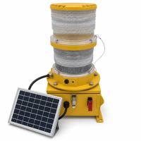 Balise LED solaire clignotante rouge de type B à intensité moyenne L1865, IP66, pour signalisation d'obstruction aérienne à l'aéroport
