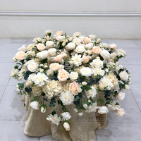 Guirlande de table décorative pour gâteau, arrangement de mariage, boule de décoration, rose artificielle, souffle de bébé, centre de table, anneau de fleurs