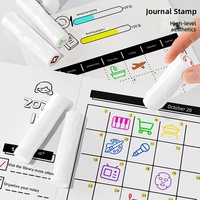 Planer-Zubehör im Instagram-Stil: Influencer-Favoriten Punkte-Tracking-Stempel, Kleine Rote Blumen Belohnungs-Siegel, Cartoon-Stempel