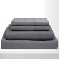 Ensemble de draps-housses 4 pièces en fibre de bambou tissée 300TC, non toxique, écologique, taille double, pour hôtel, maison, usage quotidien