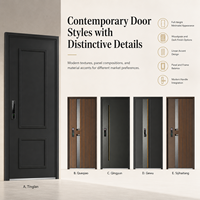 Porte d'entrée battante moderne en acier galvanisé texturé vertical avec serrure intelligente à empreinte digitale, anti-effraction et insonorisée pour usage résidentiel