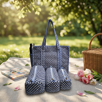 Sac en coton matelassé de style vintage à imprimé floral, écologique, réutilisable, durable, avec poignée souple, fermeture éclair, léger et facile à transporter