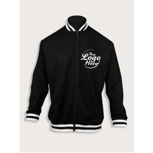 Chaqueta de Béisbol para Hombre, Tallas Grandes, con Cuello Alto, Forro Polar, Contraste de Color, Ecológica, Resistente al Viento, Transpirable, Color Personalizable - Product Image 1