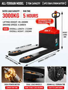 Transpalette électrique robuste CBD30-170HA 3000 kg pour entrepôt tout-terrain - Product Image 2