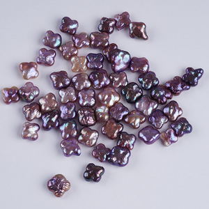 Perlas Naturales de Agua Dulce con Forma de Diamantes, Partículas Dispersas de Trébol, para Hacer Collares y Pendientes en Color Blanco Natural y Morado - Product Image 4