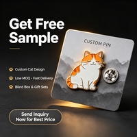 Pin de metal esmaltado personalizado con diseño de gato sonriente Ginger y borde dorado, para coleccionables de juguetes, venta al por mayor y pedidos a granel