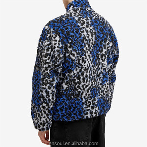 Áo khoác lông cừu Sherpa lông xù hai mặt in họa tiết toàn thân, dáng rộng, chất liệu len 100%, tùy chỉnh OEM dành cho nam - Product Image 2