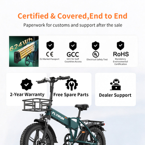 Vélo électrique pliable à pneus larges 20"x4.0, 250W, CE, 48V13Ah, 75 miles, 75NM, 7 vitesses, frein à disque, directement de l'usine, entrepôt UE/Royaume-Uni, vente en gros - Product Image 5